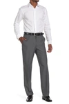 Haggar Men's Big & Tall Premium Comfort Stretch Classic-fit Solid Pleated Dress Pants In Med Grey