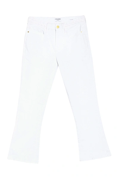 Frame Le Crop Mini Bootcut Braided Waist Jeans In Blanc