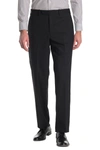 Jb Britches Wool Blend Flat Front Trousers In Black