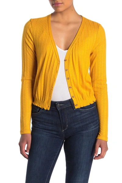 Abound Pointelle Knit Crop Sweater In Yellow Treasure