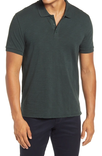 Vince Classic Slim Fit Polo In Dark Moss