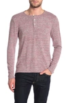 Civil Society Hogan Hacchi Knit Henley In Heather Cranberry
