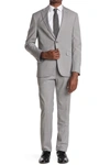 Kenneth Cole Reaction Windowpane Two Button Notch Lapel Slim Fit Suit In 051lt Grey