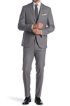 Kenneth Cole Reaction Grey Check Two Button Notch Lapel Slim Fit Suit In 038lt Grey