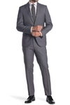 Kenneth Cole Reaction Grey Check Two Button Notch Lapel Slim Fit Suit In 037lt Grey