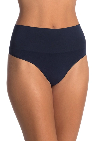 Spanx Everyday Shaping Panties Thong In Port Navy