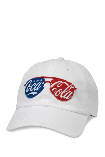 American Needle Coke Usa Sunglasses Baseball Hat In White