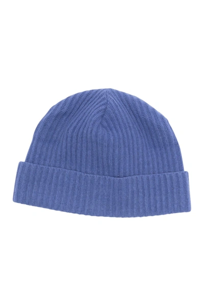 Portolano Cashmere Beanie In Winte Blue