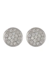 ADORNIA FINE 14K WHITE GOLD CIRCLE DISC PAVE DIAMOND STUD EARRINGS,791109044001