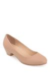 Journee Collection Women's Saar Round Toe Kitten Heel Pumps In Nude
