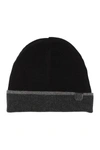 Bruno Magli Cashmere Colorblock Jersey Knit Beanie In 003blkgy