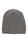 Portolano Slouchy Patterned Cashmere Beanie In Medium Ht Grey/light Ht Grey