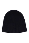 Portolano Cashmere Ribbed Beanie In Unfrm Navy