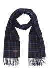 Hickey Freeman Cashmere Gingham Windowpane Scarf In Navy