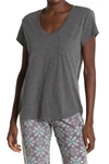 Free Press V-neck Pocket T-shirt In Grey Dark Steel Heather