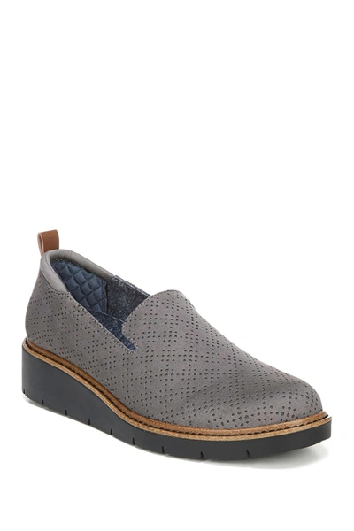 Dr. Scholl's Sidekick Perforated Platform Slip-on Loafer In Dk Shadow