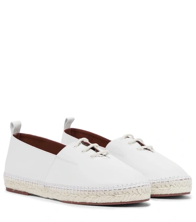 Loro Piana Cadaques Lace-up Leather Espadrilles In White