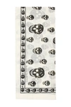 Alexander Mcqueen Contrasting Skull Print Scarf In Ivory/black