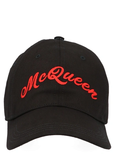 Alexander Mcqueen Embroidered Signature Baseball Hat - 黑色 In Black
