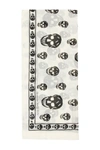 Alexander Mcqueen Pink Modal Skull Biker Scarf In Bianco