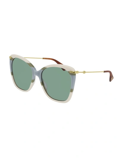 Gucci Green Cat-eye Ladies Sunglasses Gg0510s 008 56 In Green,white