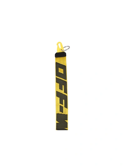 Off-white Branded Keychain In Yellow