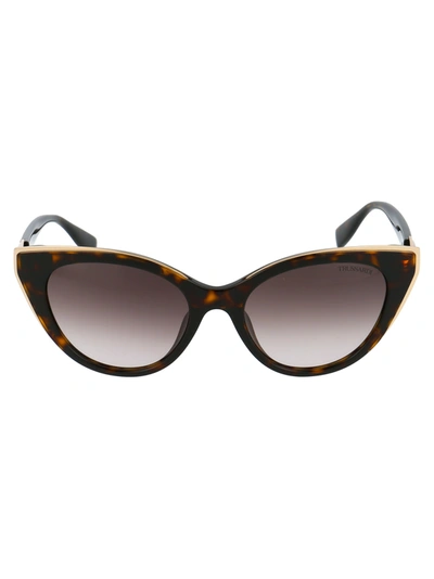 Trussardi Str373 Sunglasses In 0722 Havana