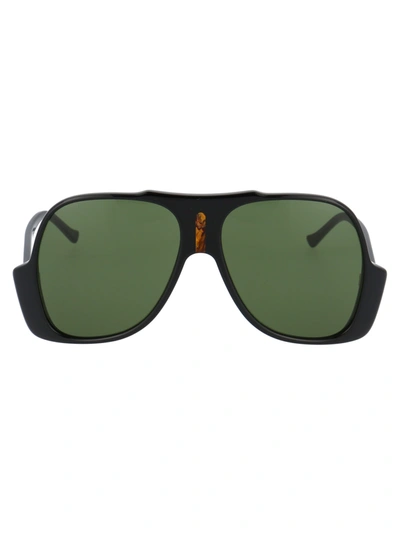 Gucci Gg0785s Sunglasses In 001 Black Black Green