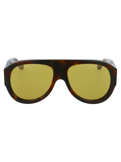 Gucci Gg0668s Sunglasses In 004 Brown Brown Green