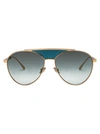 Jimmy Choo Pilot-frame Sunglasses In Pefez Gold Green