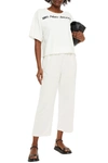 MM6 MAISON MARGIELA CROPPED FRENCH COTTON-BLEND TERRY TRACK PANTS,3074457345624531180