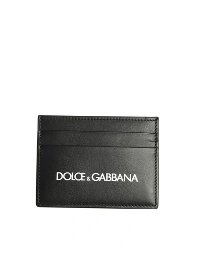 Dolce & Gabbana Branded Card Holder In Black