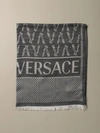 VERSACE JACQUARD SCARF IN SILK AND WOOL,11671652