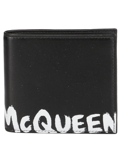 Alexander Mcqueen Bifold Wallet With Logo In Black/white