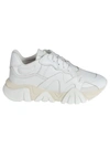Versace Leather Trainers In Bianco
