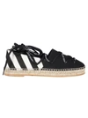 OFF-WHITE LACE UP ESPADRILLES,OWIA204R20H701160110 0110 WHITE BLACK