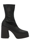 Stella Mccartney Black Skyla 120 Platform Vegan Leather Ankle Boots In Black