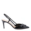 Valentino Vlogo Signature Leather Slingback Pump In 0no