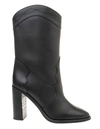 SAINT LAURENT KATE ANKLE BOOT IN BLACK SMOOTH LEATHER,6200791UP00 1000 NERO