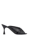 Balenciaga Drapy Knot-front Leather Mules In Black