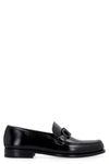 Ferragamo Leather Loafers In Black
