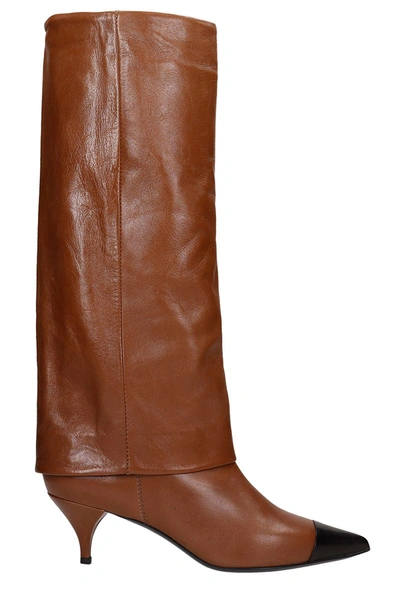 Alchimia Low Heels Boots In Leather Color Leather