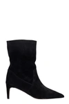 RED VALENTINO HIGH HEELS ANKLE BOOTS IN BLACK SUEDE,11633728