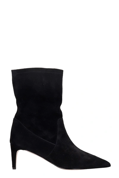 Red Valentino High Heels Ankle Boots In Black Suede