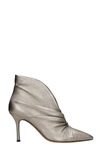 THE SELLER HIGH HEELS ANKLE BOOTS IN PLATINUM LEATHER,11639467