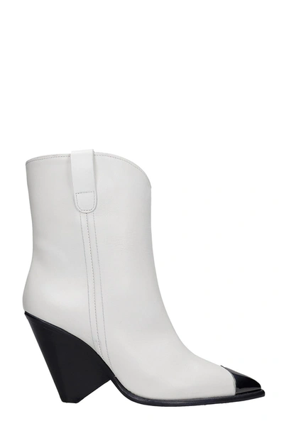 The Seller High Heels Ankle Boots In White Leather