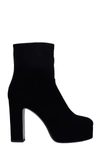 THE SELLER HIGH HEELS ANKLE BOOTS IN BLACK SUEDE,11639458
