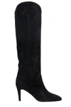 THE SELLER HIGH HEELS BOOTS IN BLACK SUEDE,11639454