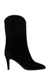 THE SELLER HIGH HEELS ANKLE BOOTS IN BLACK SUEDE,11639451