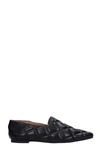 LOLA CRUZ LOAFERS IN BLACK LEATHER,11639190